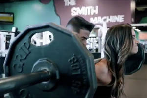 fitness training - Hot babe Anllela Sagra squats with her boyfriend