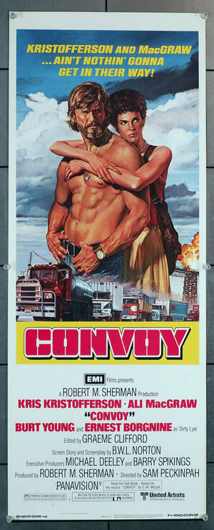 Kris Kristofferson Porn - Original Convoy (1978) movie poster in C8 condition for $100.00