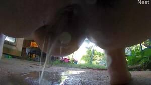 fat girls pussy outdoors - fat girl pees and farts outside on securoty cam up close hairy dripping  pussy 2 Porn Video - Rexxx