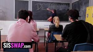 classroom fuck fest - Free Teacher Locks And Forgets 4 Rebellious Step Siblings In A Detention  Classroom - SisSwap Taboo Fuckfest Porn Video HD