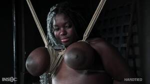 big black bondage sex - Poor giant breasted fat black hottie Zoey Sterling is made for rough BDSM