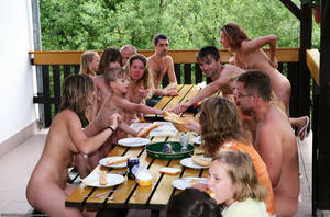 any nudism gallery - PURENUDISM.COM - After a Busy Day Family Sits Down to Eat Dinner Picture