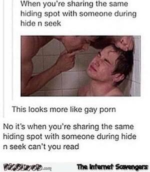 Humor Caption Porn - Funny this is not gay porn it's hide and seek