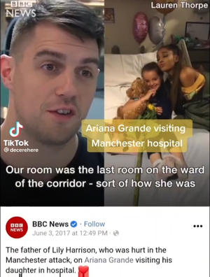 Ariana Grande Bbc Porn - Father talks about Ariana Grande visiting his daughter in Manchester  hospital after the attack 6 years ago : r/popculturechat