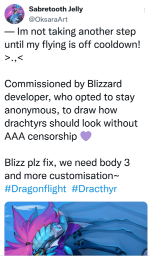 Blizz Porn - WoW dev(s) allegedly commissioning Dracthyr porn (art is cropped out, only  tweet is shown) : r/Asmongold