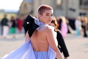 Katy Perry Cosplay Porn - Florence Pugh attends Valentino show in see-through lilac dress