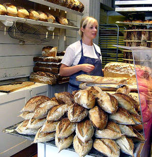 Bakery - rye loaves in the bakery