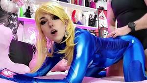 Latex Catsuit Pussy Hole - Slim Flexible Blonde Teen In a Blue Latex Sex-suit Gets a Hardcore Fuck In  the Adult Game Room