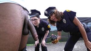 Black Cops Porn - Cock hungry cops Lyla Lali and Norah Gold sucking giant black pole - Porn  Movies - 3Movs