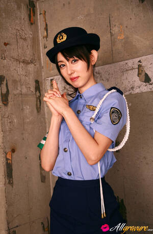 naked asian cop porn - Rina Akiyama Asian in police woman uniform exposes sexy legs