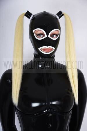 latex pigtails - The Kinky Pigtails Latex Hood - Etsy