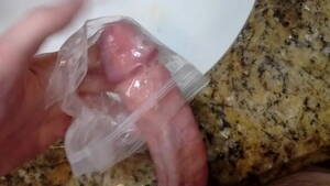 Cum Bags Porn - Cumming in a Plastic Bag Filled with Lube | xHamster