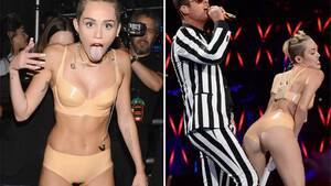 Miley Cyrus Nude Sex Porn - Miley Cyrus VMA 2013 video: Watch controversial MTV performance in nude PVC  bikini - Mirror Online