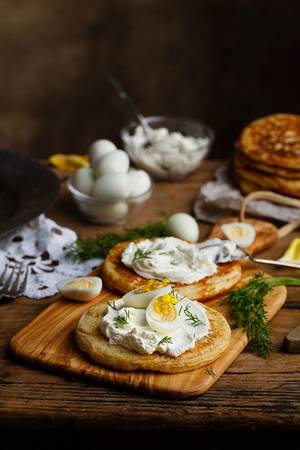 morning breakfast - Egg Pancakes.