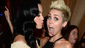 hot lesbian sex miley cyrus - Miley Cyrus Kissed Katy Perry In Front of Everyone | Vanity Fair