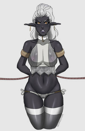 Drow Porn - thumbs.pro : Another Drow lady slave. ^w^ She dislikes to be dressed like  this but her master does it anyway. Support me on Patreon to get my monthly  art packs for only