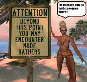 crazy nude beach - Second Life Marketplace - Nude beach sign