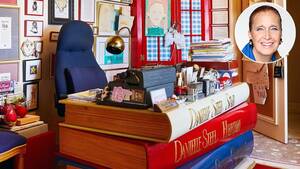 daniella steel's - Danielle Steel writes at a custom desk made from gigantic replicas of her  own books : r/books