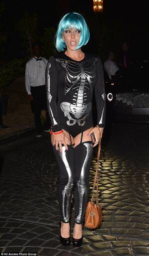 christina aguilera hot ass shemale - Kendra Wilkinson dons sexy skeleton suit for Playboy mansion Halloween bash  | Daily Mail Online