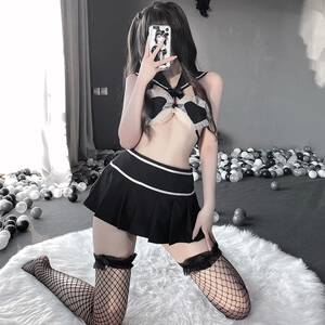 Cosplay Gothic Japanese Porn - Japanese College Student JK Uniform Cosplay Women Sexy Lingerie Porno  Temptation Suit School Girl Top with Mini Skirt Costumes - AliExpress