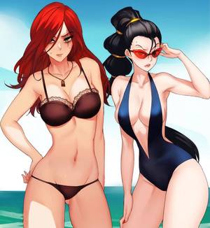 hentai bikini pool swing - Anime picture league of legends katarina (league of legends) vayne (league  of legends) pd long hair tall image 428184 en