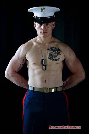 Marine In Uniform Gay Porn - Handsome Ripped Marine Dorian Strokes His Big Thick Cock - Rough Straight  Men