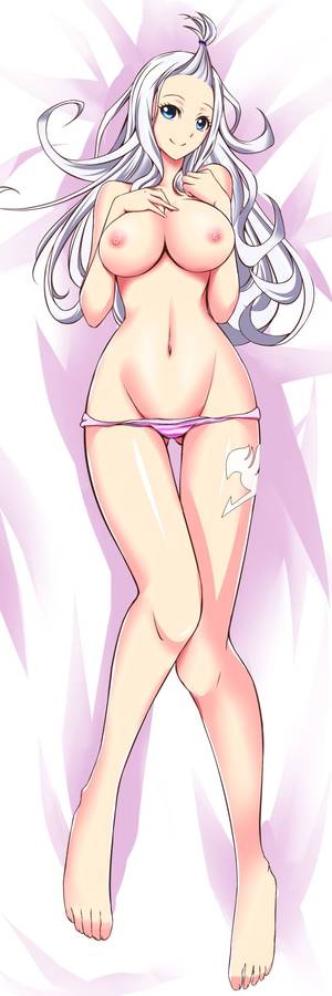 fairy tail mirajane hentai tits - areolae barefoot blue eyes breasts fairy tail female full body large breasts  long hair looking at viewer lying mirajane strauss navel nipples on back ...