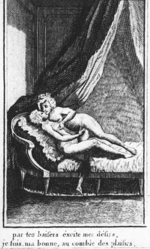 1600s - Figure 2. Typical lesbian depiction involving Marie Antoinette and the  duchess of Pequigny. Louis