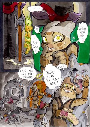 Kung Fu Panda Naked Sex - anthro comic daigaijin dialogue english_text erection feline female grin  handjob kung_fu_panda lynx male nude penis precum