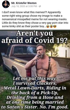 Bondage Porn Memes - welp someone used some gay bdsm photo for their conservative antivaxx meme  : r/SuddenlyGay