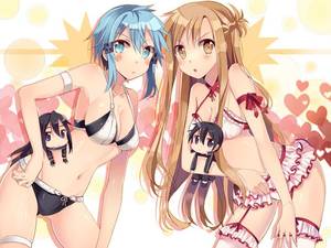 Liz Sword Art Online Porn Sinion - Sinon and Asuna with their kiritos. Find this Pin and more on sword art  online ...