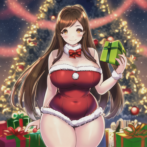 big tit christmas hentai - Hentai Busty â€“ big breasts brown eyes brown hair christmas christmas outfit  christmas tree â€“ Hentai Busty