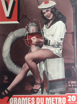 1940 Women Vintage Dc Porn - Vintage 1940s French Pin up V Burlesque Magazine Nude 1940s Cartoon Sailor  Navy Saucy
