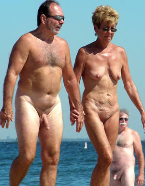 mature nudist tumblr - mixedgendernudity: Mature couple walking around at the nude beach Tumblr  Porn