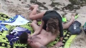 couple fucking on a beach - Voyeur catches on video a horny couple fucking on the beach