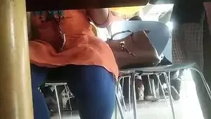 hidden under table upskirts - Desi Upskirt Under Table While Lunch Time Captured indian sex video