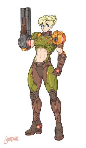Female Doom Guy Doom Porn - Slayer-suit Samus (Art by Shardanic) : r/Doom
