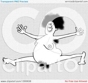 naked black african cartoon - Clipart of a Black and White Nude African Woman Leaping - Royalty Free  Vector Illustration by djart #1395838