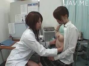 lesbian doctor orgy - Japanese lesbian doctor gives babe a lusty body examination |  Japan-Whores.com