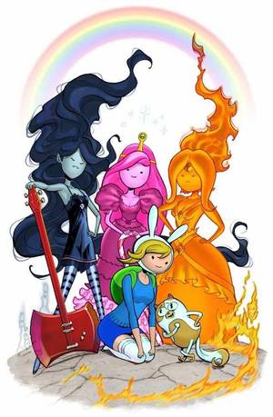 Human Cake Adventure Time Lesbian Porn - Marceline, Princess Bubblegum(PB), Flame Princess, Fionna The Human and Cake  The Cat