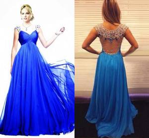 Formal Gown Sexy - Real Photo Royal Blue Porn Long Gowns Sweetheart Illusion Beads Crystal  Chiffon Wedding Party Gowns Evening Dress Red Carpet Gowns Cheap ZYY