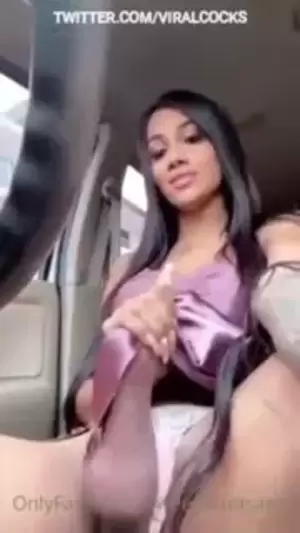 mexican shemale jerk off - Hot latina tranny caught jerking off in car! Public cumshot. | xHamster