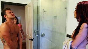 Mom Bath Porn - Mom gets disturbed in bath by boyfriend so she punishes both gf and bf