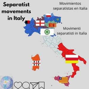 Northern Italian Porn - Active separatist movements in Italy : r/MapPorn