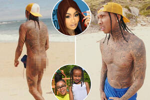 nude beach anal - Tyga bares his tattooed butt amid custody battle with Blac Chyna