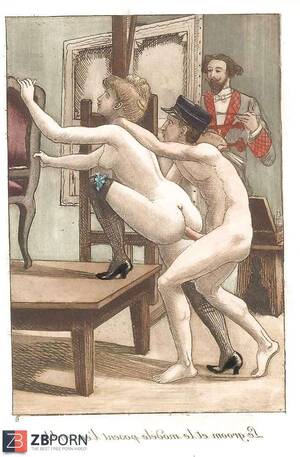 french sex illustrations - Them. Drawn Porn Art nineteen - French Postcards - ZB Porn