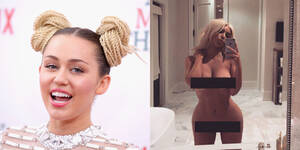 Miley Cyrus Porn Captions - Miley Cyrus on Kim Kardashian's Nude Selfie - Focus on International  Women's Day Instead