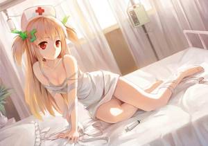 Blonde Hair Anime Porn - Anime picture with original xiaoyin li long hair single looking at viewer  light erotic blonde hair red eyes twintails bare shoulders collarbone  pantyshot ...