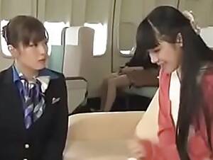 asian lesbian threesome stewardess - Japanese stewardess lesbian service