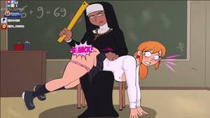 cartoon spanking movies - Confession Booth! Animated Big Booty Nun Spanks School Girl Front of Class  - Pornhub.com